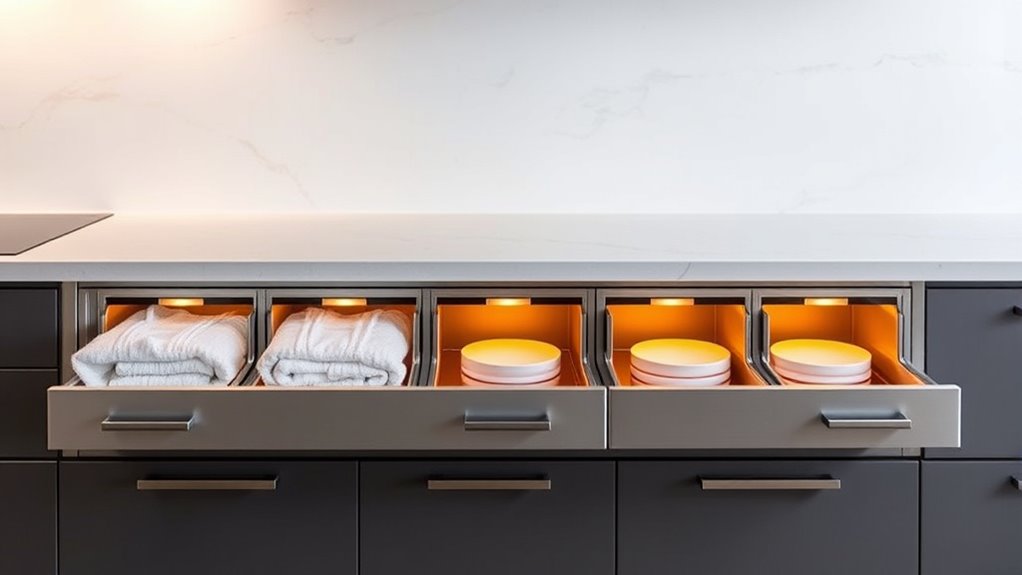 top built in warming drawers
