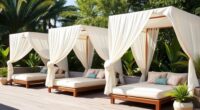 top shade providing patio daybeds
