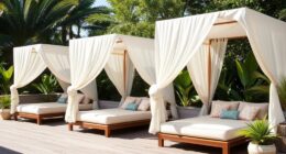 top shade providing patio daybeds