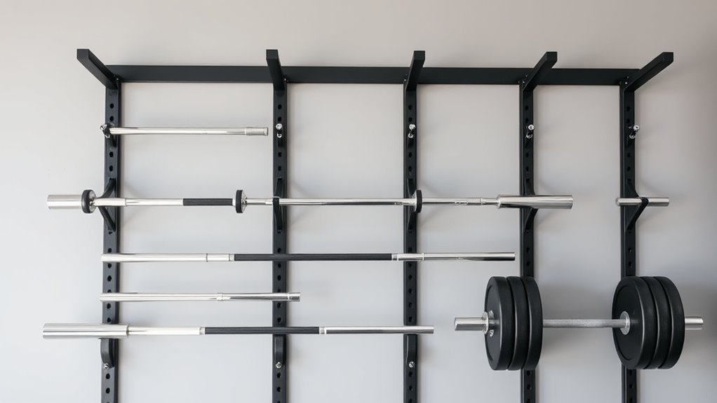top wall mounted barbell racks