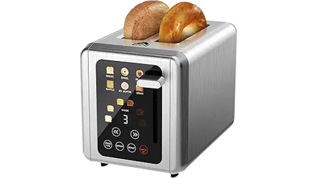touchscreen toaster with wide slots