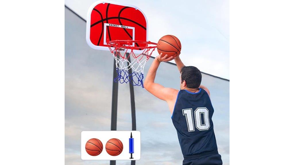 trampoline basketball hoop set