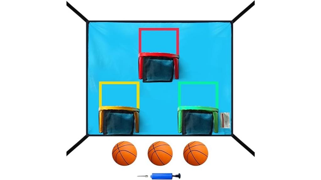 triple hoop trampoline set