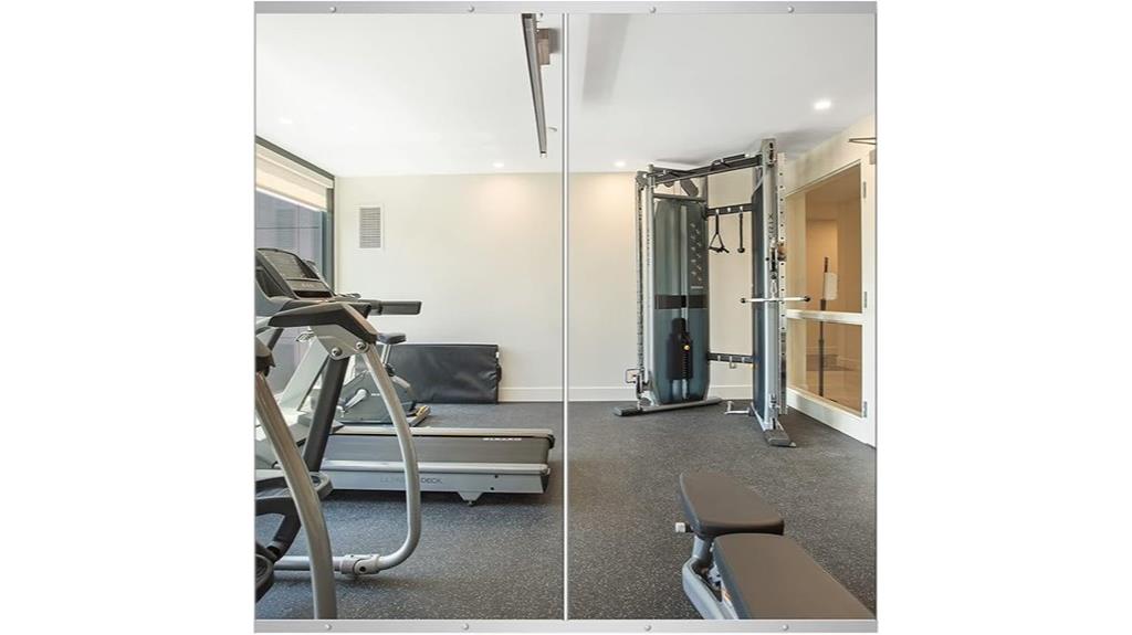 two frameless workout mirrors
