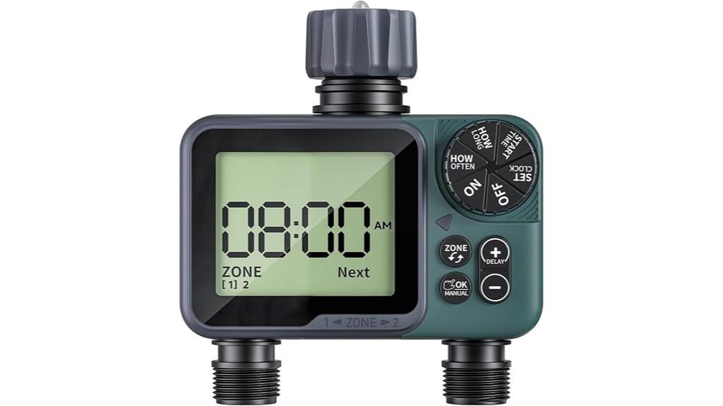two zone garden water timer