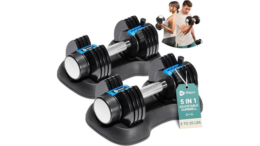 versatile 5 in 1 dumbbells