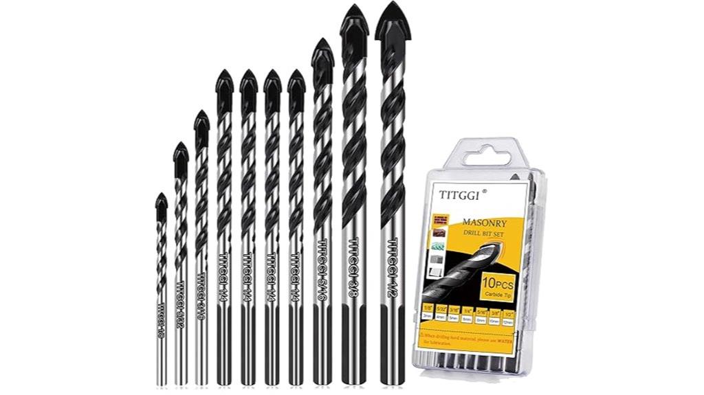 versatile masonry drill bit set