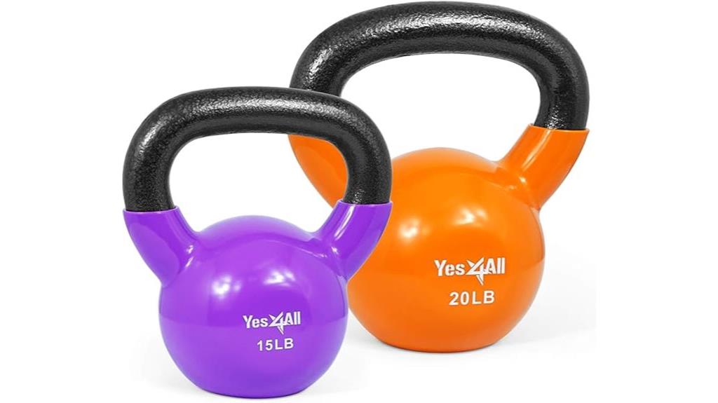 vinyl coated kettlebell workout set