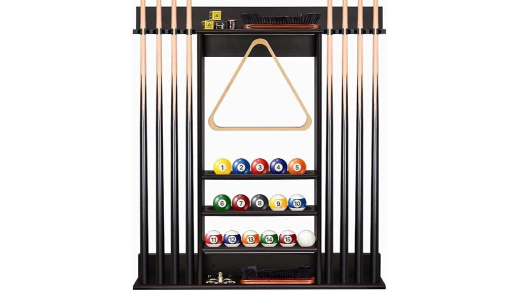 wall mounted cue and ball rack