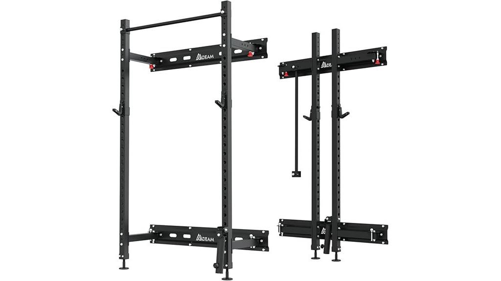 wall mounted folding squat rack