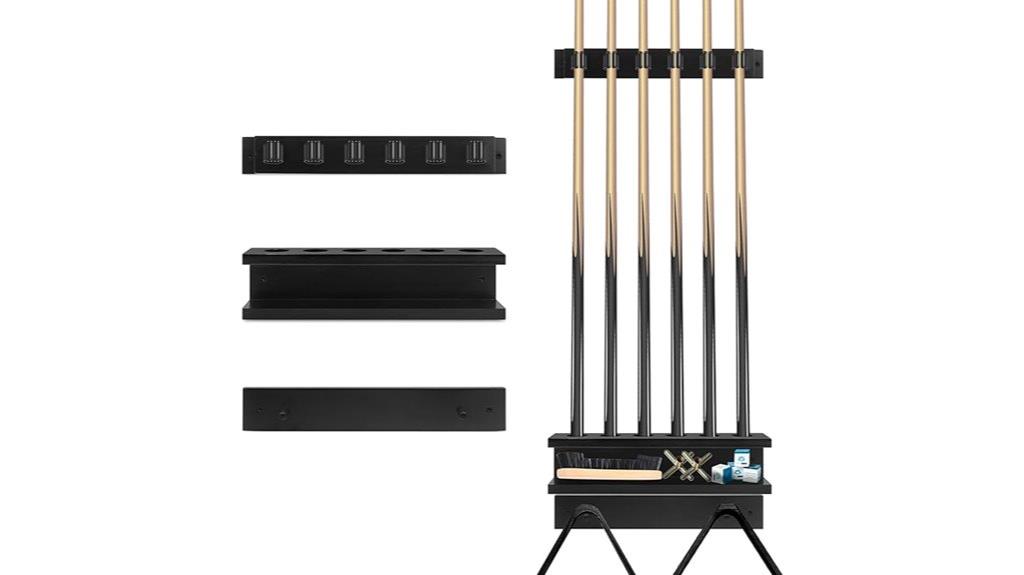 wall mounted pine cue rack