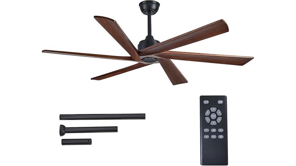 walnut 6 blade silent fan