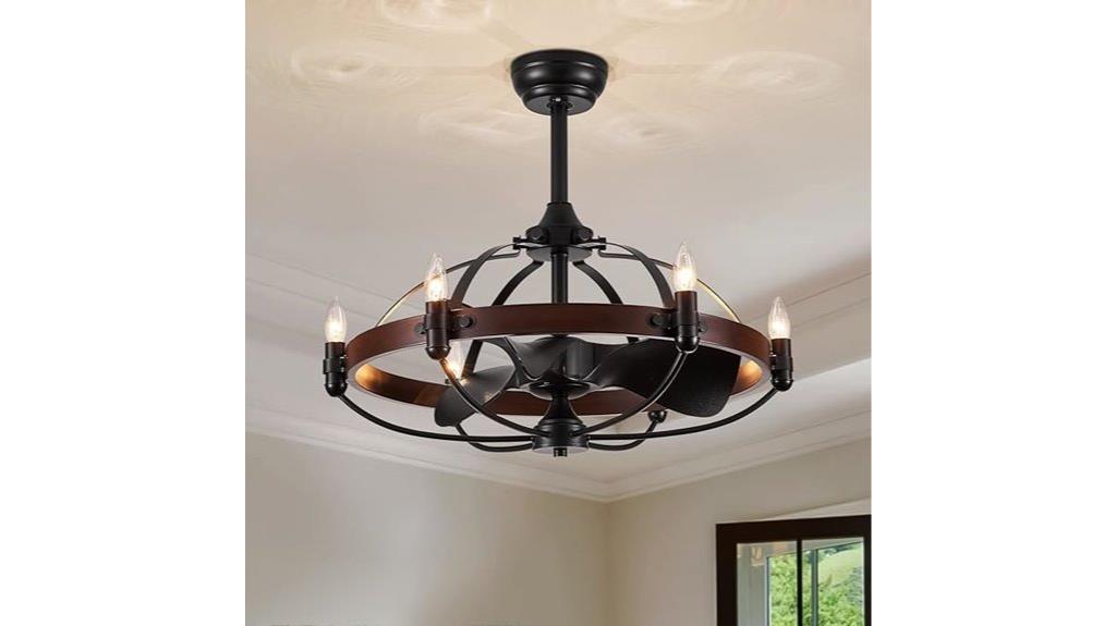 walnut chandelier ceiling fan