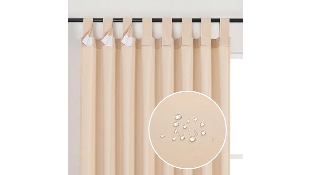 waterproof beige patio curtains