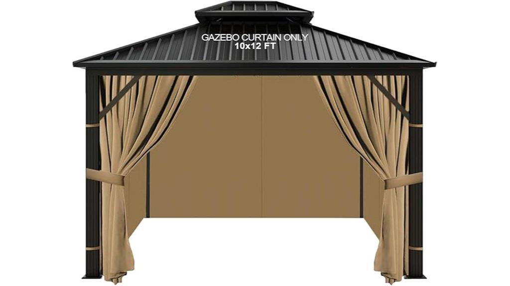 waterproof khaki gazebo curtains