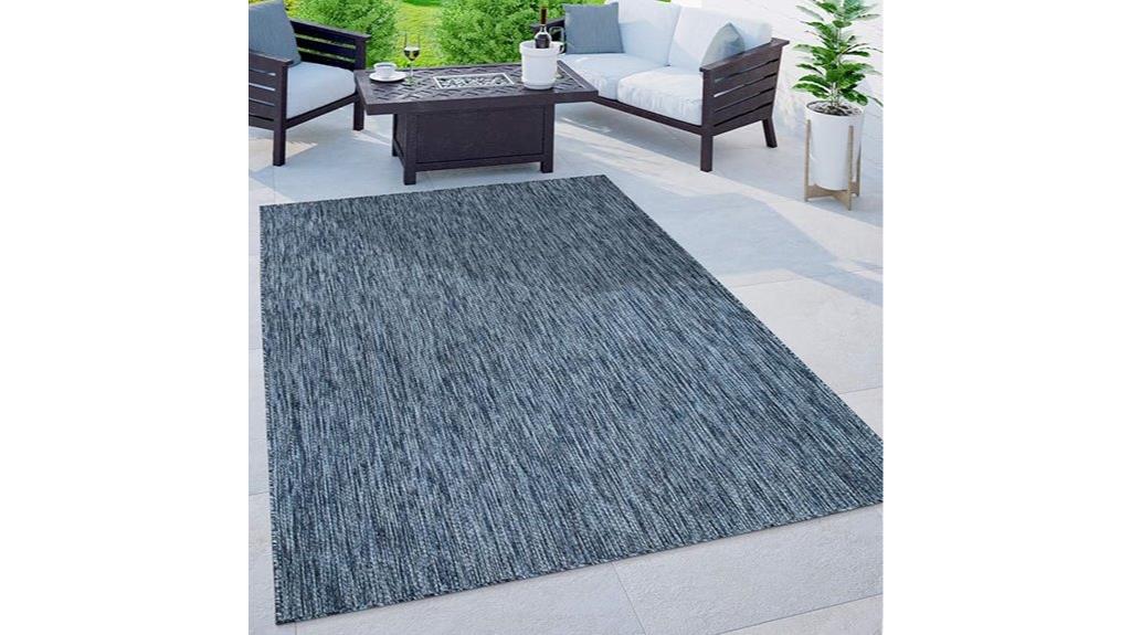 weatherproof blue outdoor rug
