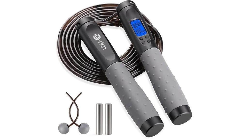 weighted handle adjustable jump rope