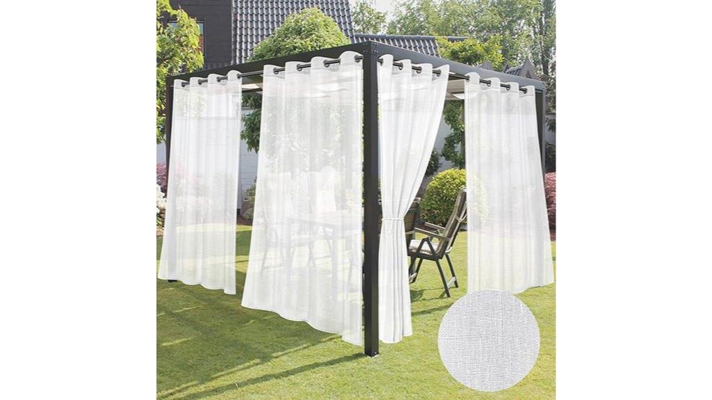 white patio sheer curtains