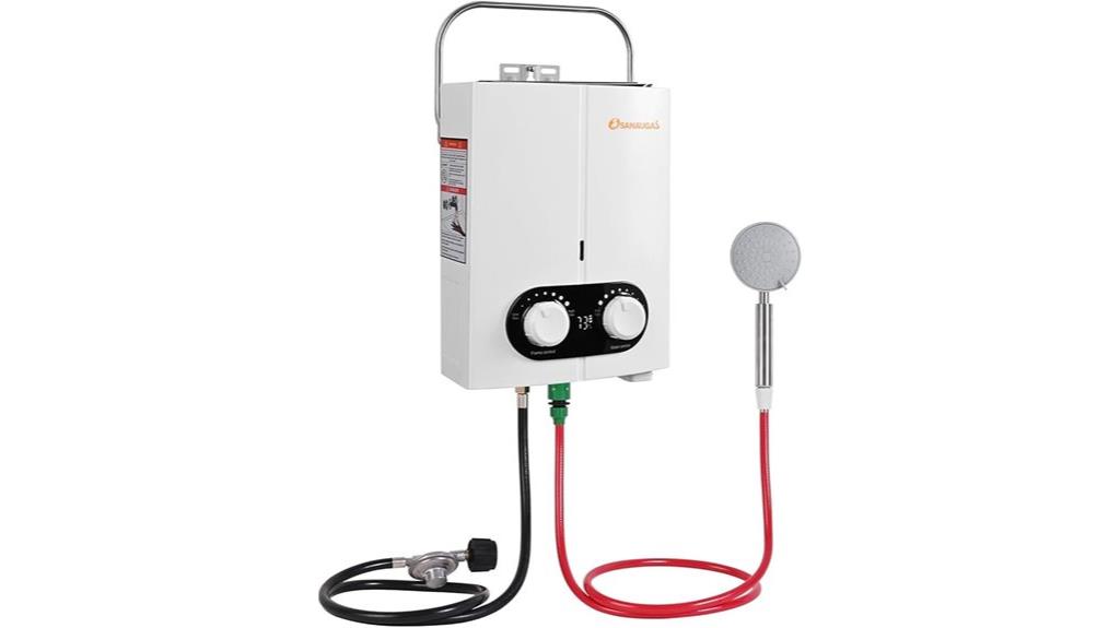 white portable propane heater
