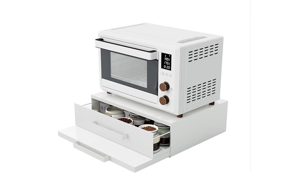 white steel microwave stand