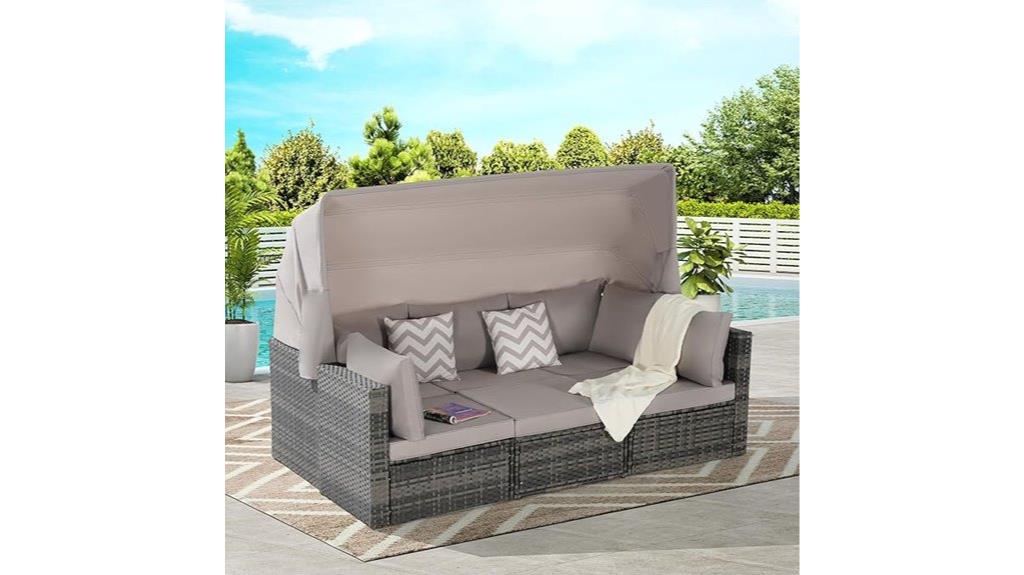 wicker patio daybed set