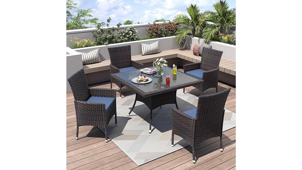 wicker patio dining set