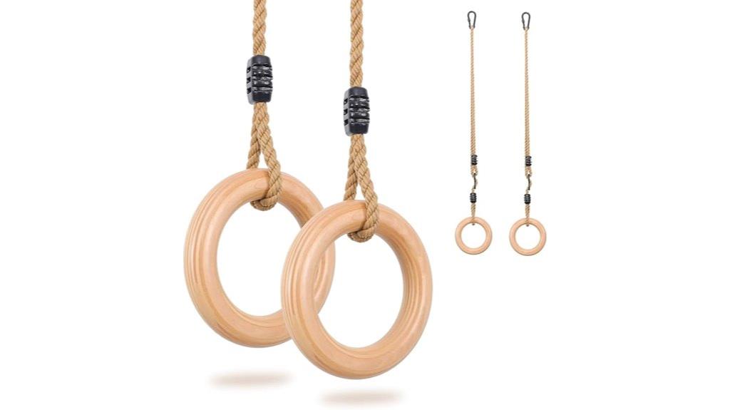 wooden adjustable gymnastics rings
