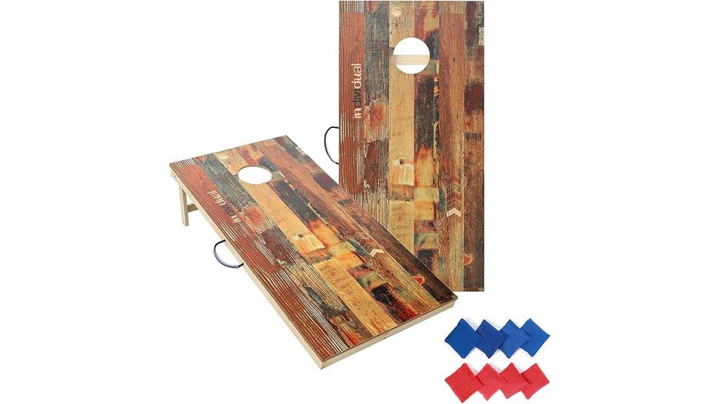 wooden cornhole set