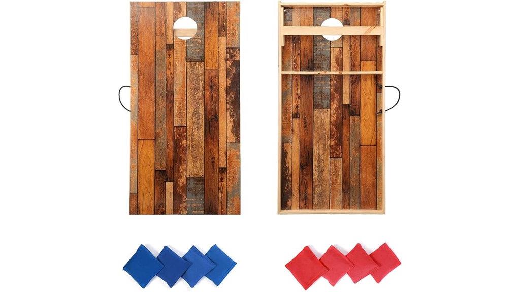wooden cornhole set