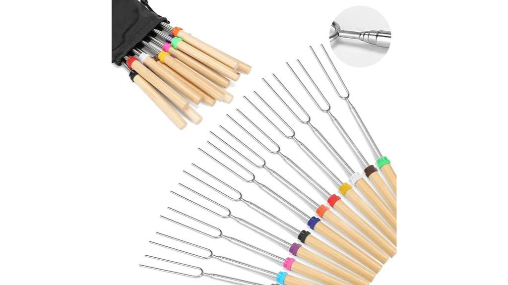 wooden handle marshmallow skewers