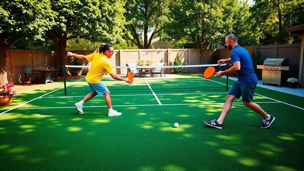 backyard pickleball court setup