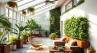 indoor greenery and natural elements