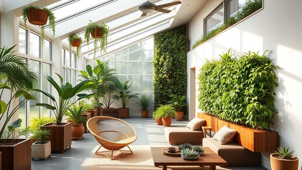 indoor greenery and natural elements