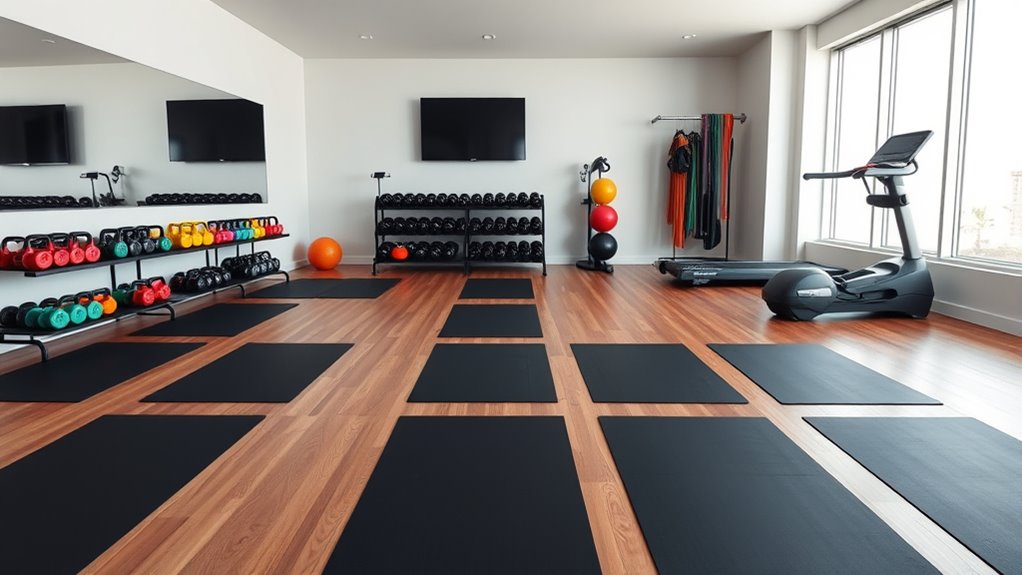 organized well lit workout space