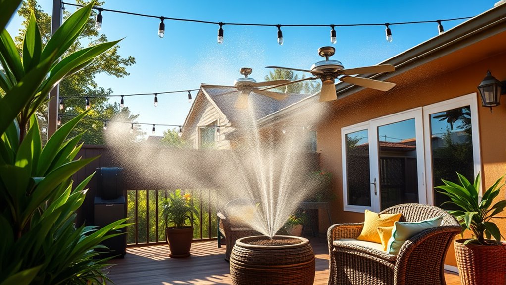 outdoor cooling misting fans