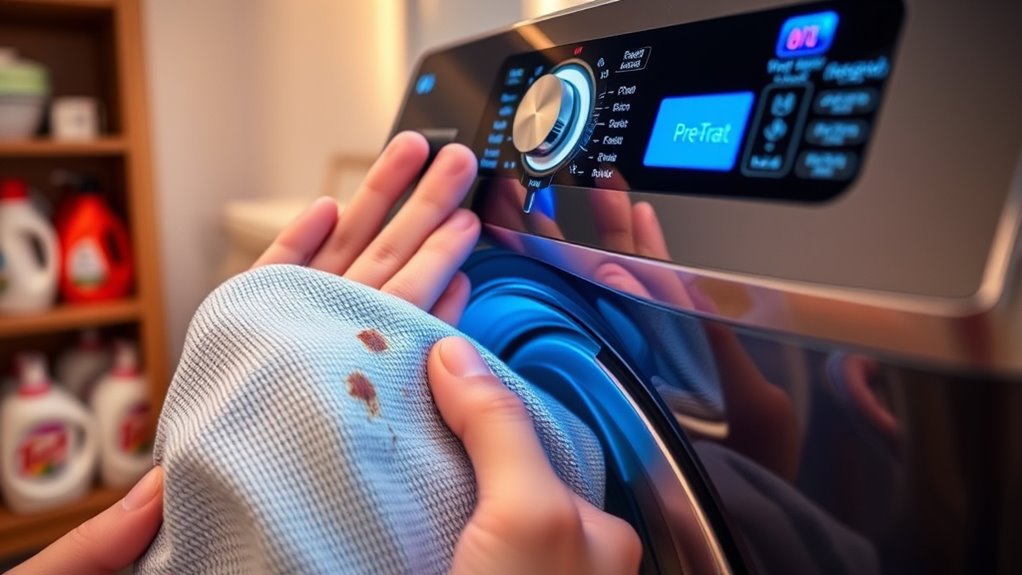 pre treat stains with machine