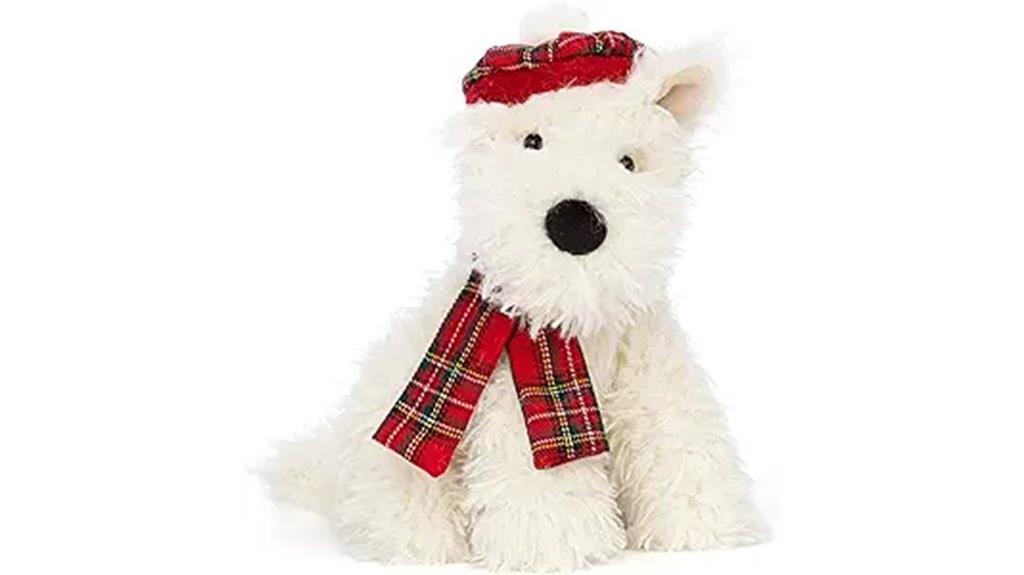 winter scottie dog plush
