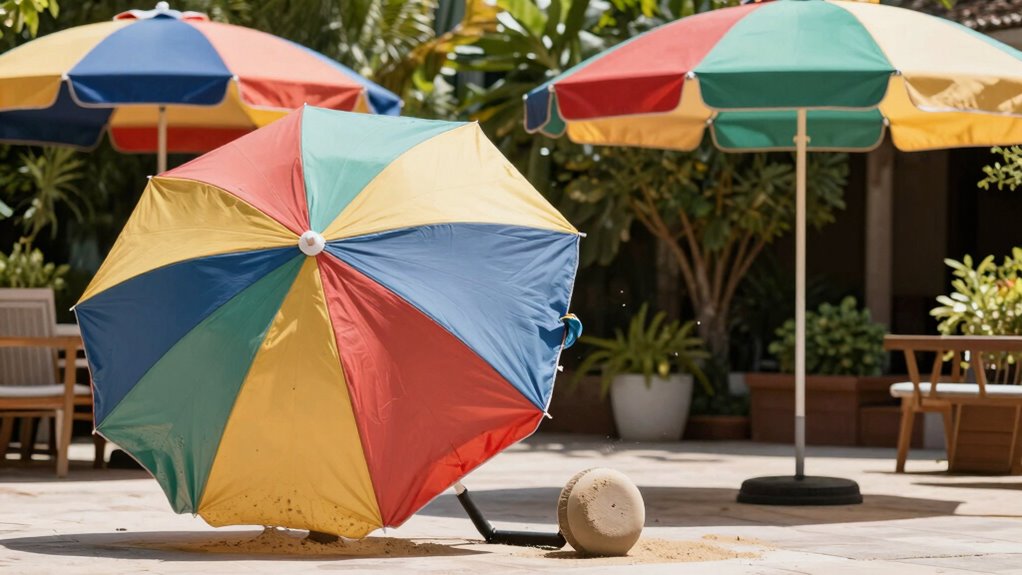 secure patio umbrella effectively