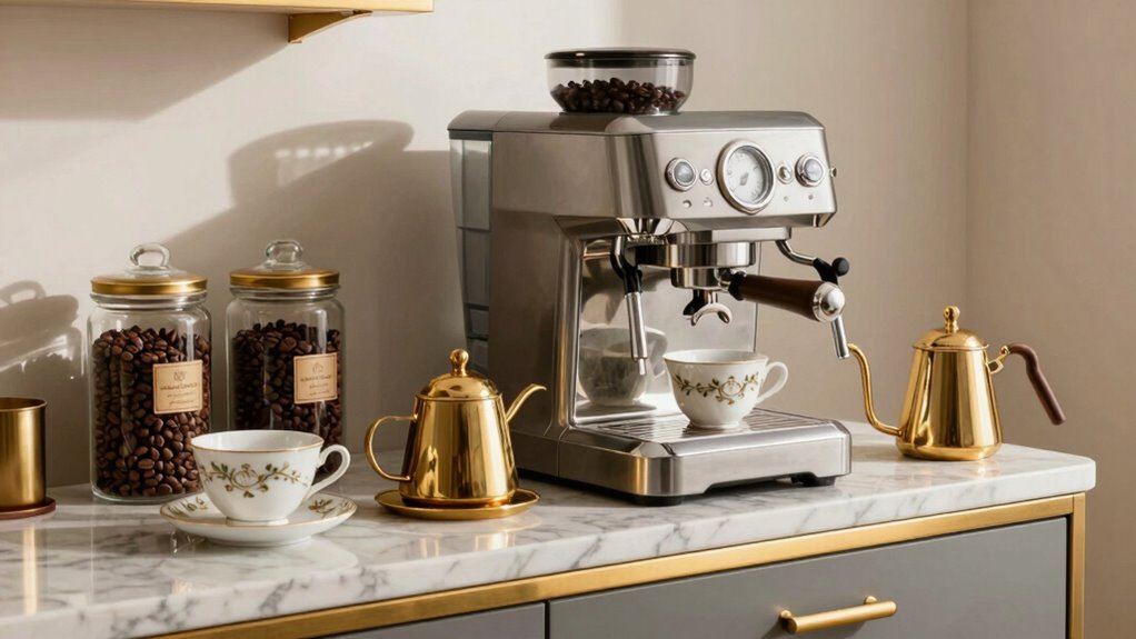 luxurious organized coffee ritual
