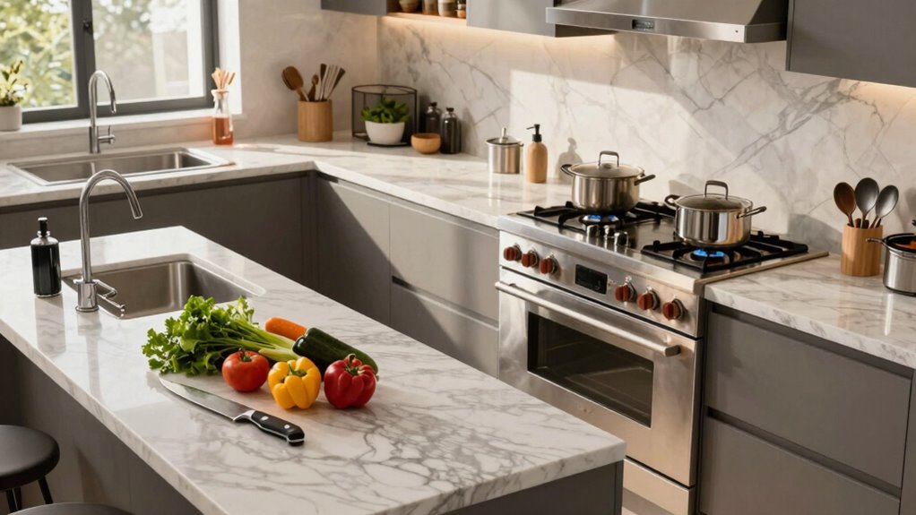 organize kitchen work areas