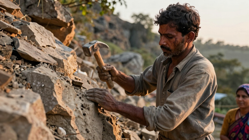 A poor laborer named Dashrath Manjhi, in Gehlaur, India, spent 22 years carving a road through a mountain with just a hammer and chisel after his wife died because the nearest hospital was separated from their village by an entire mountain, forcing people to travel nearly 70 km extra.