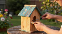 Built a place for his bird to flee again!
