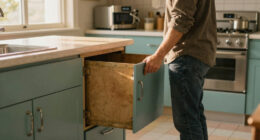 A Peninsula Counter Nearly Doubled the Storage in This 1950s Kitchen