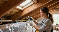 How to protect existing fiber prior to attic insulation work?