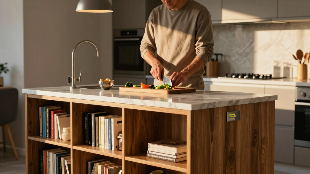 This Stylish IKEA BILLY Hack Looks Like a High-End Kitchen Island