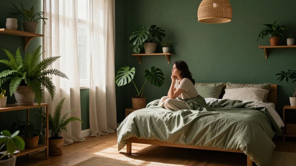 A Bright White Bedroom Is Now A Green Cocoon “Inspired By The Forest”