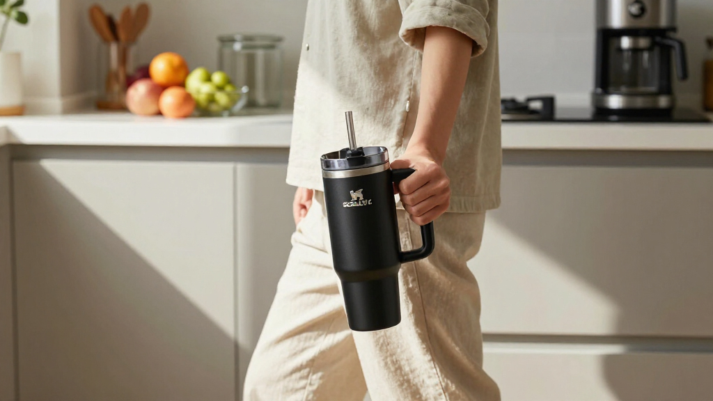 STANLEY IceFlow 2.0 Flip Straw Tumbler, 30 Oz, Black 2.0 | Easy Carry Handle | Twist On Lid And Flip Up Straw | Leak Resistant Water Bottle