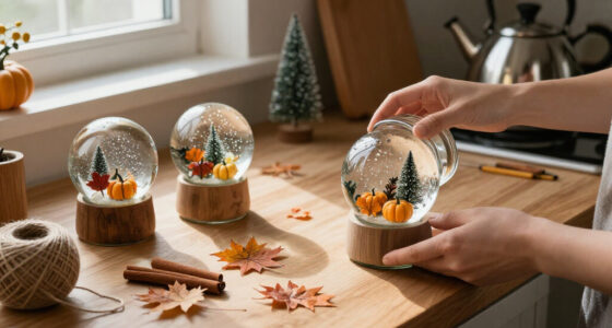 Transform Plain Glass Jars Into Fall-Inspired Snow Globes With A Whimsical DIY