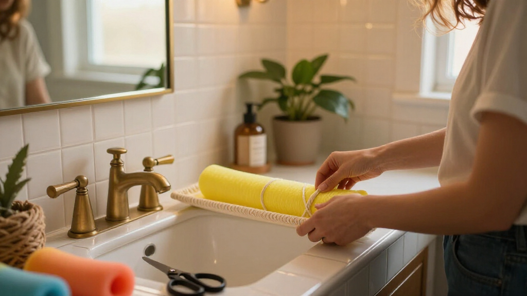 Upcycle Dollar Tree Pool Noodles Into Gorgeous Bathroom Decor With This Clever DIY