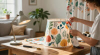 Woman Transforms Shower Curtains Into A Stunning Custom Lampshade